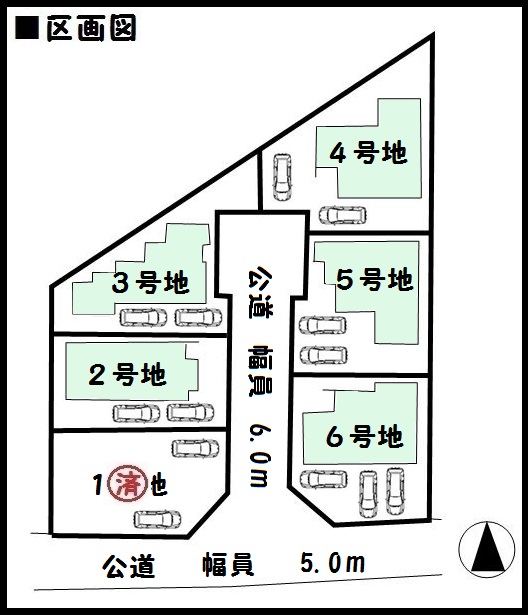 斑鳩町 服部 新築 区画図面 斑鳩町 服部 新築 区画図面