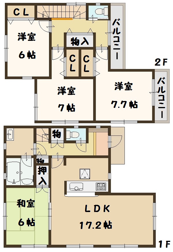 上牧町 米山台 新築 3号棟 1990万円 上牧町 米山台 新築 3号棟 1990万円